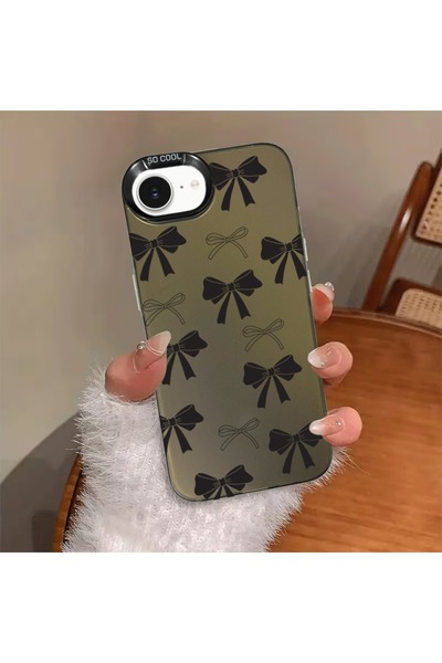 Caseji Iphone 16e compatible dirt-resistant phone case with bow print design ...