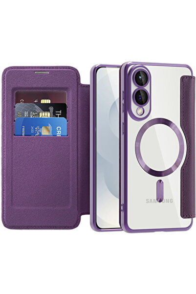 Techsuit Husa pentru Samsung Galaxy S25 Edge - SmartMag Book Case - Purple
