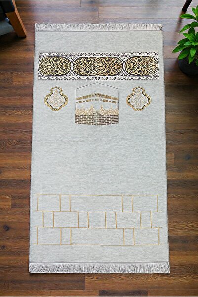 ihvan online Kabe Motif Chenille Prayer Rug - Gray