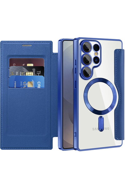 Techsuit Case for Samsung Galaxy S25 Ultra - SmartMag Book Case - Blue