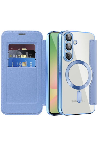 Techsuit Husa pentru Samsung Galaxy A56 5G - SmartMag Book Case - Light Blue