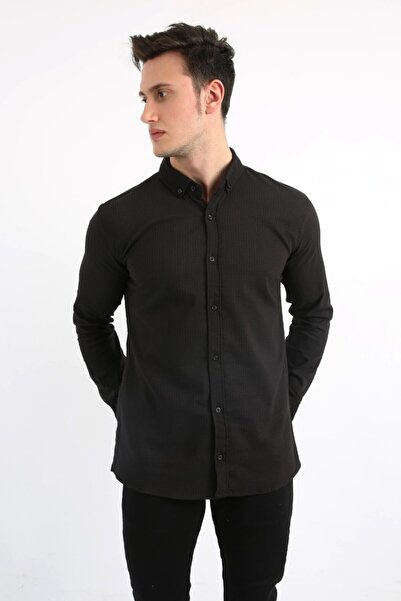 buğrahayalin Men's Casual Argyle Pattern Stretch Fabric Shirt