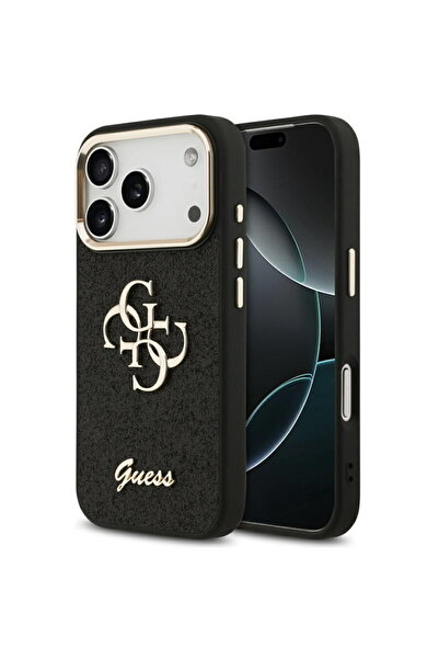 Guess Husa pentru iPhone 17 Pro - Fixed Glitter Big 4G Metal Frame (GUHCP17LH...
