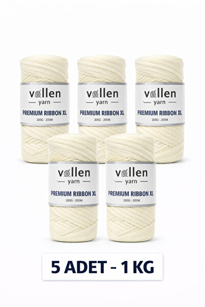 vollen yarn 5 ADET Premium 1000gr/4mm Polyester Ribbon Ip,makrome Ipi,çanta I...