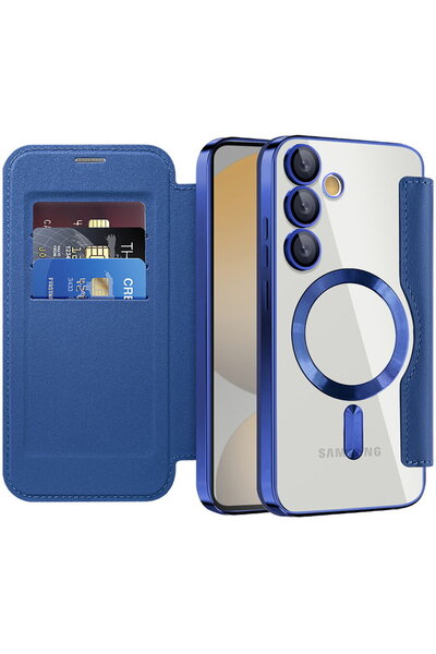 Techsuit Husa pentru Samsung Galaxy S24 FE - SmartMag Book Case - Blue
