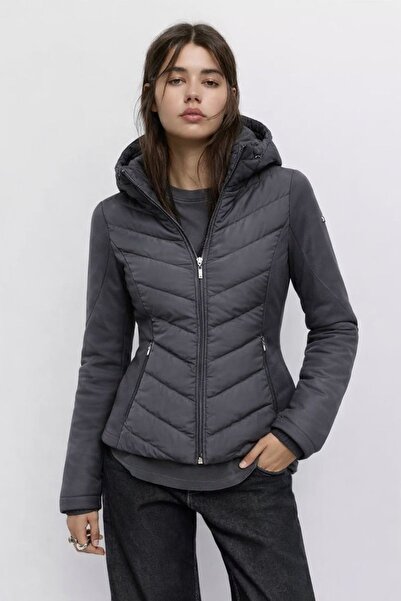 HAKKE Slim Fit Kapüşonlu Şişme MONT