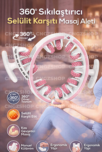 CNGZSHOP 360° Selülit Karşıtı Masaj Aleti | Sıkılaştırıcı & Kas Gevşetici Man...