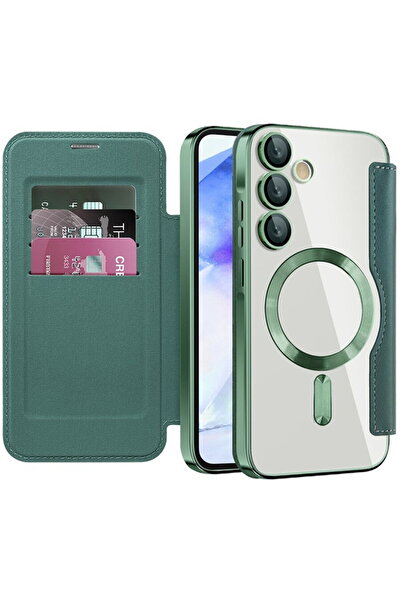 Techsuit Husa pentru Samsung Galaxy A55 5G - SmartMag Book Case - Green