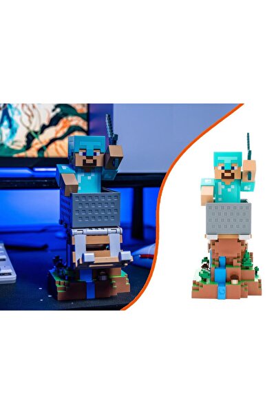 Cable Guys Minecraft Diamond Steve Telefon Ve Joystick Tutucu Figür Standı