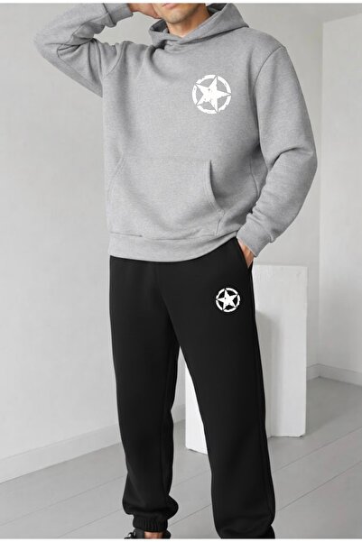 FUFLUNS Star Circle Printed Unisex Men/Women K Hooded Oversize Bottom/Top Tra...