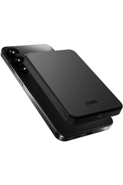 SBS Mag Power Qi2 5000 mAh, 15W, MagSafe, USB-C, Negru