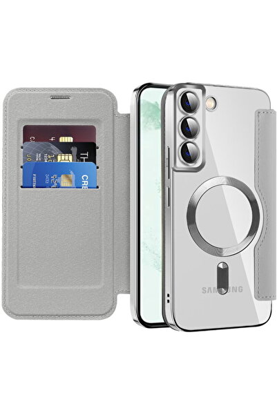 Techsuit Калъф за Samsung Galaxy S22 Plus 5G - SmartMag Book Case - Сив