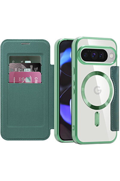 Techsuit Husa pentru Google Pixel 10 / 10 Pro - SmartMag Book Case - Green