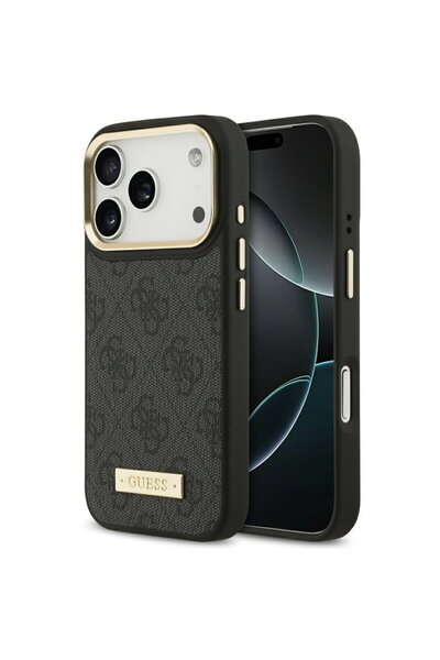 Guess Case for iPhone 17 Pro - Hardcase 4G Logo Plate MagSafe (GUHMP17LU4GPRK...