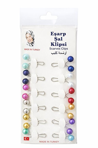 Vipfoni مشبك وشاح مزين باللؤلؤ، دبابيس وشاح 12 قطعة