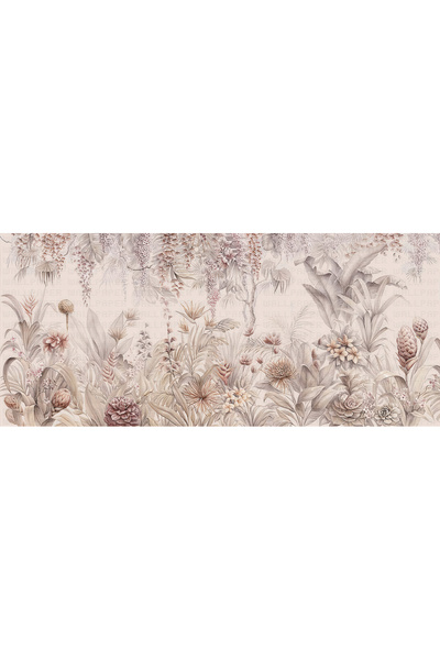 Arterior Wallpaper Soft zeminde egzotik bitkiler çiçekler poster duvar kağıdı