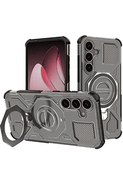 Techsuit Husa pentru Samsung Galaxy S25 - Carbon Shield PRO - Smoke Black