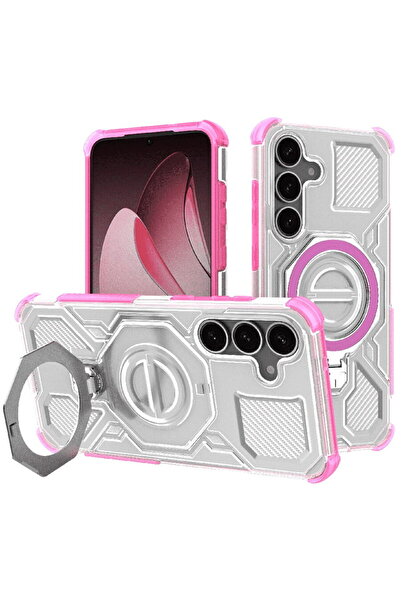 Techsuit Husa pentru Samsung Galaxy S25 Plus - Carbon Shield PRO - Pink Trans...