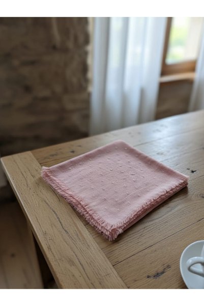 MONJER Jacquard Woven Powder Pink Linen Scarf