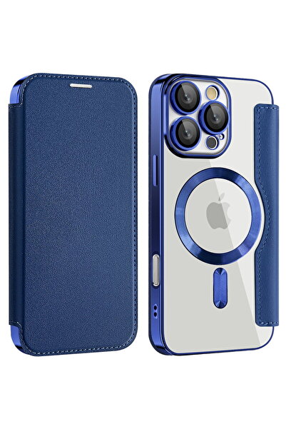 Techsuit Husă pentru iPhone 17 Pro Max - SmartMag Book Case - Albastru