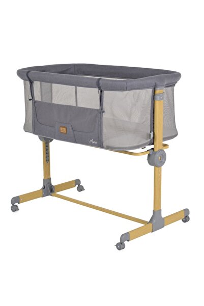 Cangaroo Aura Grey Co-sleeping Crib with 7 positions, anti-reflux function an...