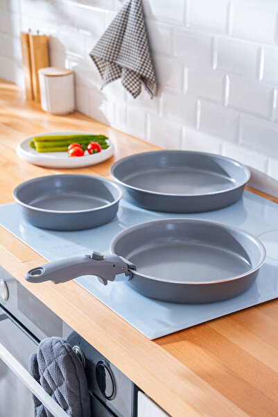 ACAR Biogrey Induction Base 3-Piece Frying Pan Set
