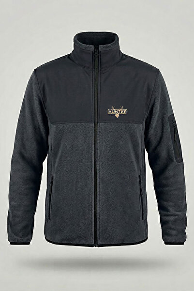 WİDİ Hunting Camouflage Pattern Hunter Text Printed Mock Neck Paneled Softshe...