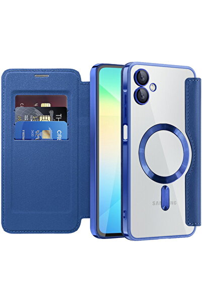 Techsuit Case for Samsung Galaxy A06 - SmartMag Book Case - Blue