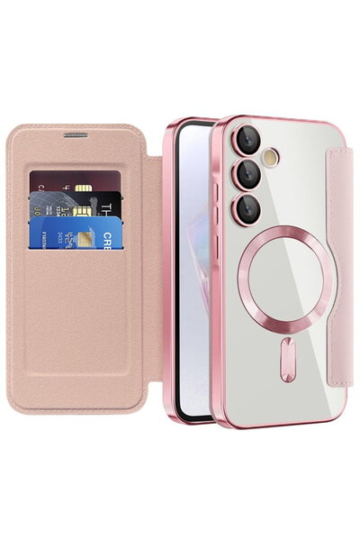 Techsuit Case for Samsung Galaxy A35 5G - SmartMag Book Case - Pink