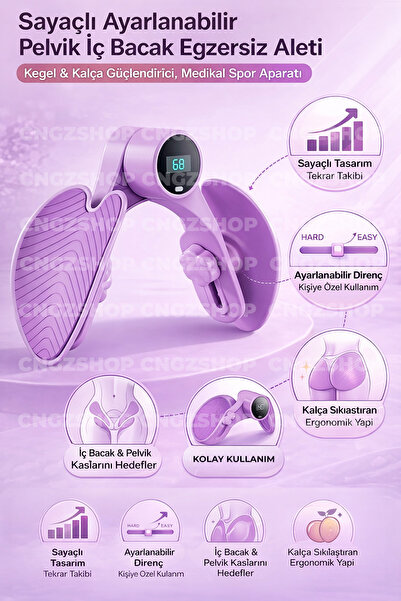 Adjustable Pelvic Inner Leg Exerciser with Counter | Kegel & Hip Booster, Medical Sports Apparatus