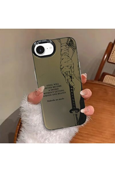 Caseji iPhone 16E Compatible Dirt-Repellent Samurai's Sword Print Pattern Pho...