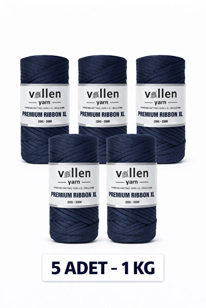 vollen yarn 5 ADET Premium 1000gr/4mm Polyester Ribbon Ip,makrome Ipi,çanta I...