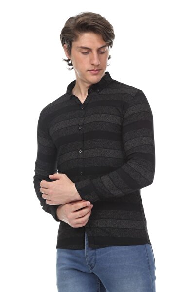 Giyimodam Men's Casual Full Stretch Fabric Patterned Shirt