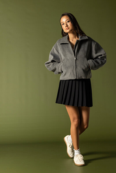 Nisan Zippered Coffee Jacket