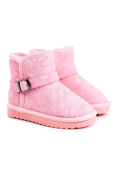 BOTO Cizme de zăpadă pentru copii cu blană roz kawai 35