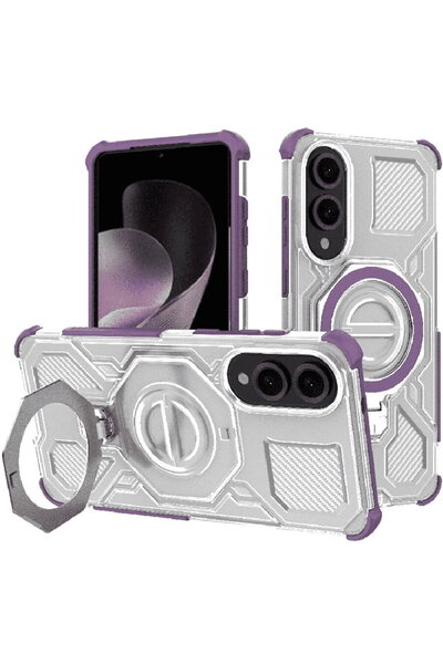 Techsuit Husa pentru Samsung Galaxy S25 Edge - Carbon Shield PRO - Purple Tra...