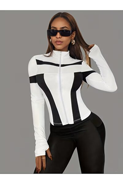 MARCELY Zippered Fit Design Sports Jacket – Sculpting Athletic Elegance - Aer...