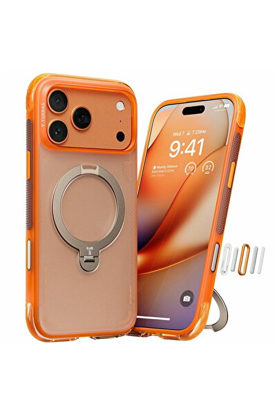 TORRAS Husa pentru iPhone 17 Pro - Ostand Spin Air Series - Horizon Orange