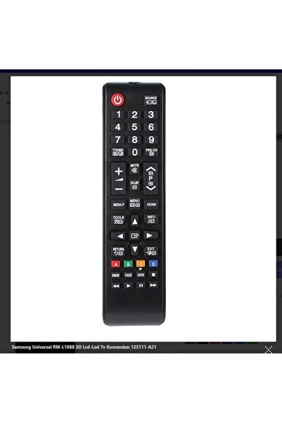 Samsung Universal RM-L1088 3D Lcd-Led Tv Kumandası 123111-A21
