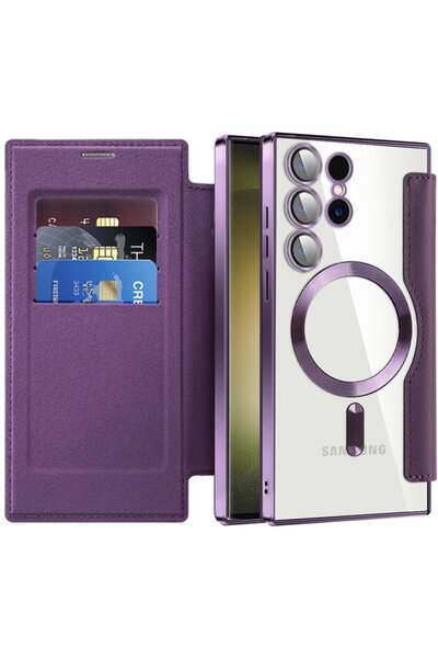 Techsuit Husa pentru Samsung Galaxy S23 Ultra - SmartMag Book Case - Purple