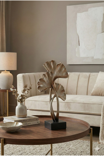 Dekoromi Dekoratif Dev Boy Yaprak Yonca Çiçek Heykel Biblo Obje (50x30cm) Ev ...