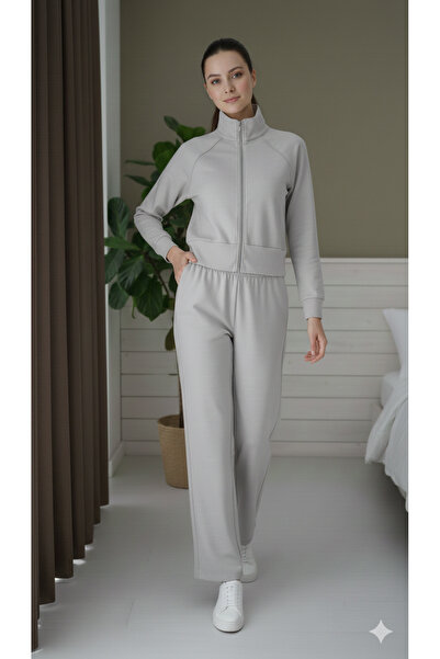 mooishan Wee-Rayss Stripe Embroidered Soft Texture Polyester Top and Bottom Set