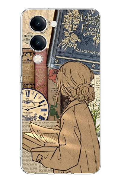 TechTree حافظة سيليكون مطبوع متوافقة مع هاتف Vivo Y04 بتصميم نسائي على طراز ا...