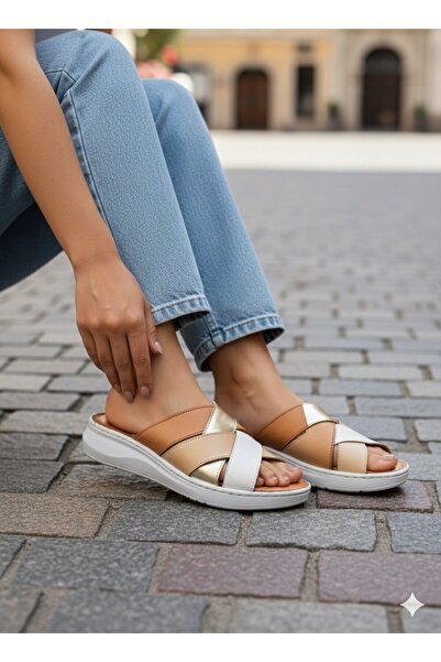 EGE GİYİM VE AYAKKABI Noble 2007 Zenne Brown Leather Slippers