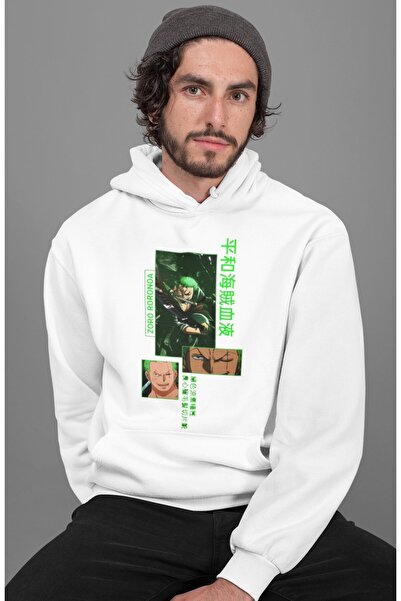 SEVBANO هودي زورو رورونوا مطبوع للجنسين قصة فضفاضة من أنمي ون بيس