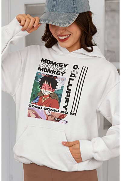 SEVBANO هودي مونكي دي لوفي مطبوع للجنسين قصة فضفاضة من شخصيات أنمي ون بيس