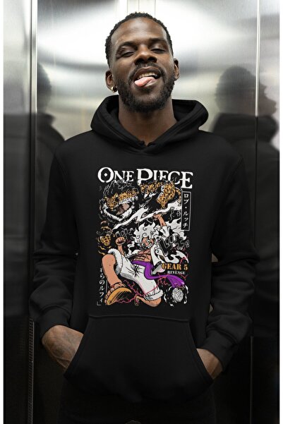 SEVBANO هودي شخصية أنمي ون بيس جير 5 ريفينج مطبوع يونيسكس قصة فضفاضة مونكي دي...