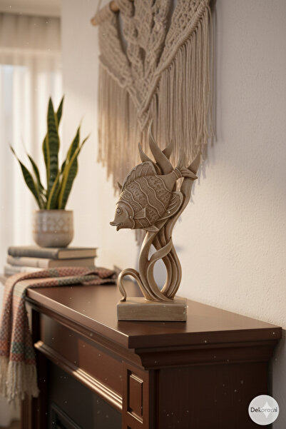 Dekoromi Dekoratif Kaideli Sevimli Balık (28x14cm) Dekorasyon ve Hediyelik Bi...