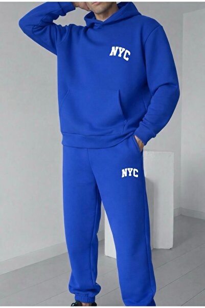 FUFLUNS N Y C Printed Unisex Men/Women Hooded Oversize Bottom/Top Tracksuit Set