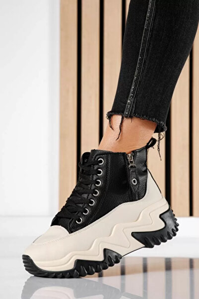 Zaira Γυναικεία μαύρα πάνινα παπούτσια από οικολογικό δέρμα Layla #24154 - 37